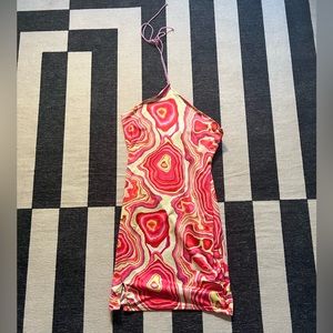 Bodycon halter mini dress